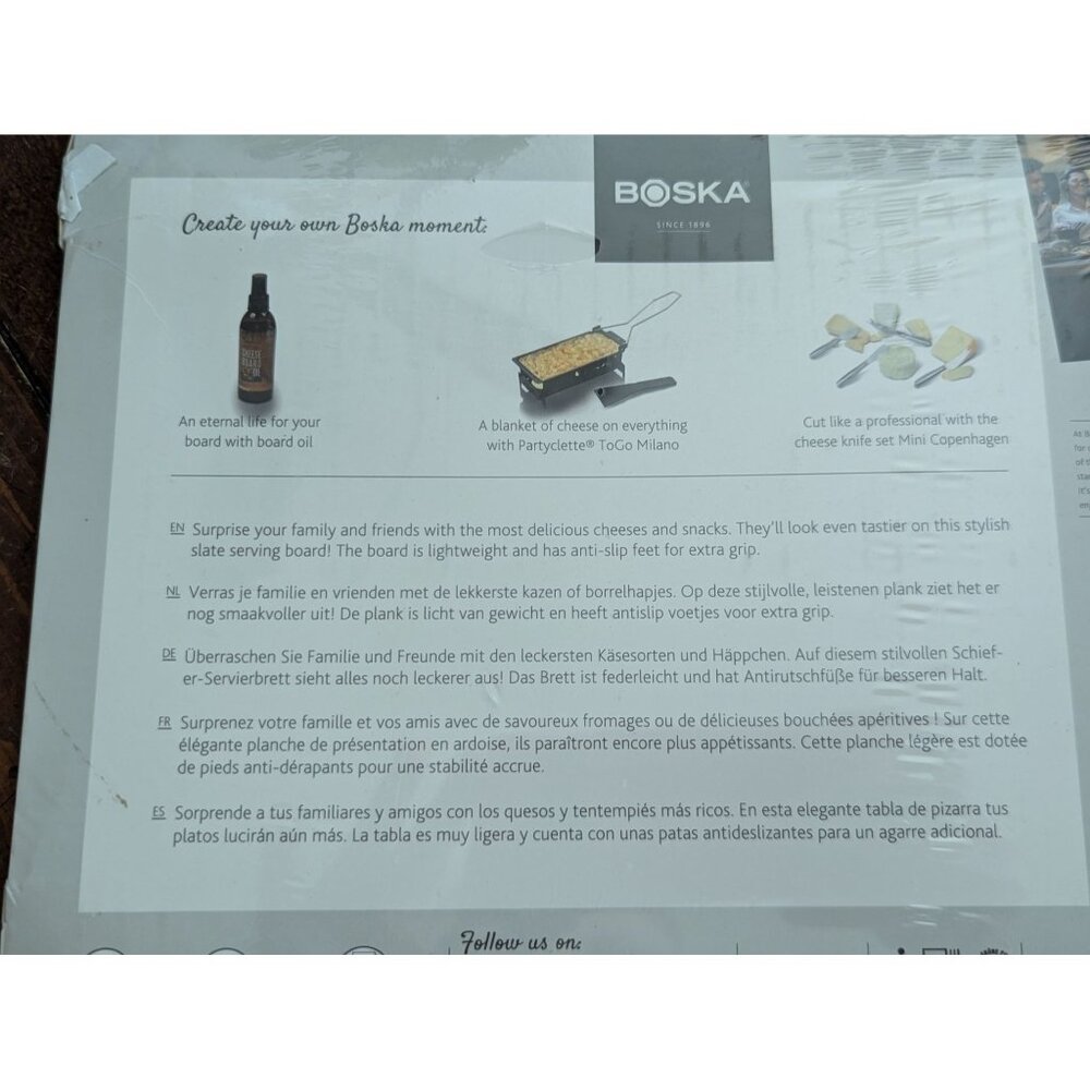 Boska Slate Serving Board For Cheese & Tapas Lightweight Design Anti-Slip Feet 2 - Picture 5 of 7
